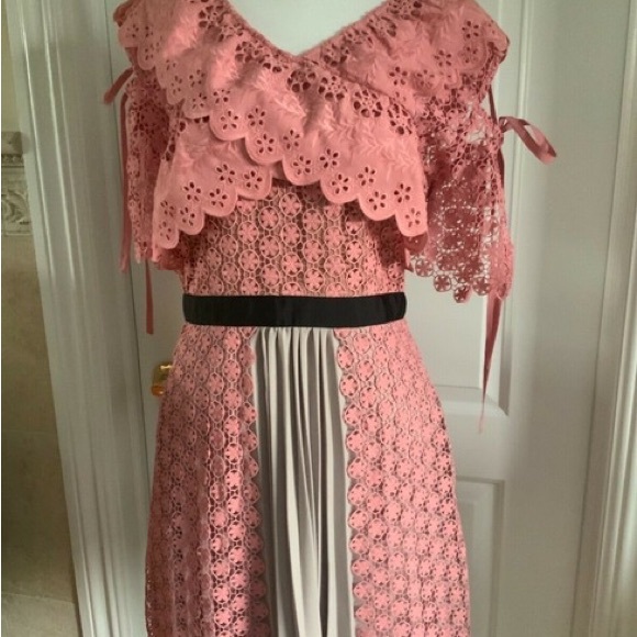 Self-Potrait Cross Front Floral In Pink Dress - Picture 6 of 6